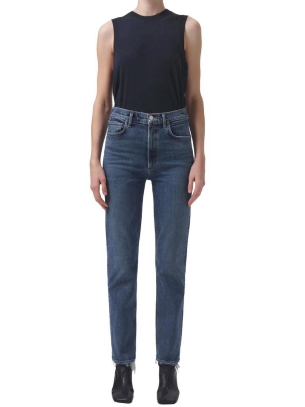 AGOLDE High Rise Stovepipe Jeans in Captivate